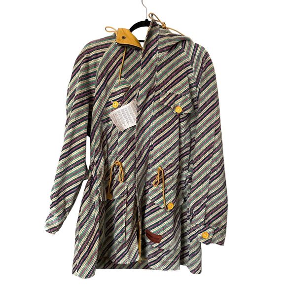 M MISSONI Limited Edition‎ Striped Hooded Parka NWT Sz Large - Picture 1 of 6